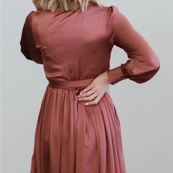 Baltic Born Jenna Dark Mauve Satin Maxi Dress - Small - NWOT - Picture 2 of 7